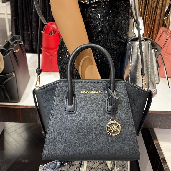 Michael Kors Avril Small Leather Top-Zip Satchel Black color NWT - Picture 6 of 16